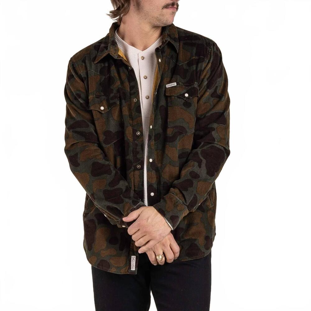 NEW SENDERO PROVISIONS CO. desperado shacket in woodland camo